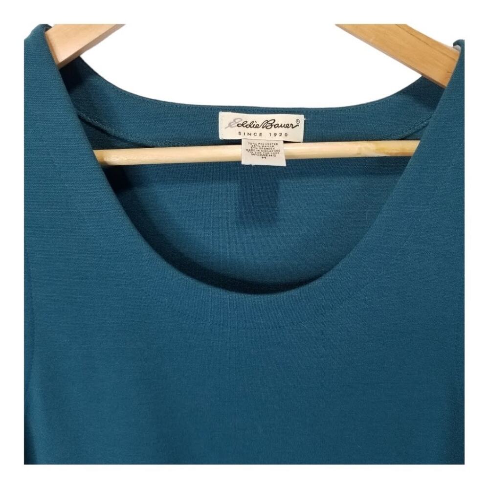 Eddie Bauer Dress Medium Sleeveless Tank Dress Midi Teal - Picture 3 of 8
